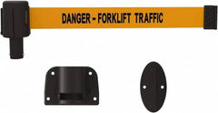 Banner Stakes - 15' Long x 2-1/2" Wide Nylon/Polyester Wall-Mounted Indoor Barrier - Black on Orange - Americas Industrial Supply