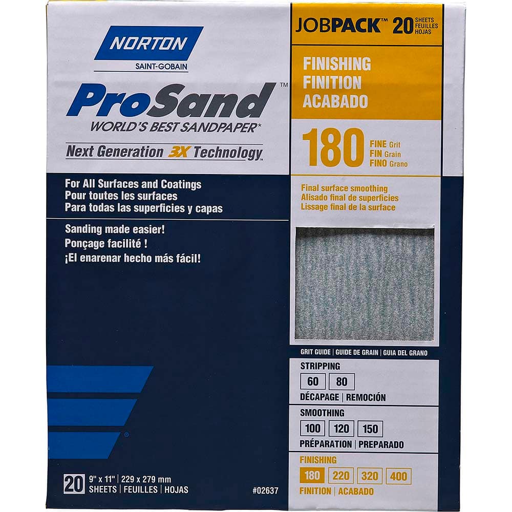 Norton - Sanding Sheets Abrasive Material: Aluminum Oxide Grade: Fine - Americas Industrial Supply