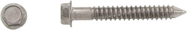 Powers Fasteners - 1/4" Diam, 2-3/4" Length Under Head, Hex Drive, Concrete Screw & Masonry Fastener - Stainless Steel, Passivated Finish, Includes 3/8" Hex Bit - Americas Industrial Supply