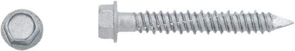 Powers Fasteners - 3/16" Diam, 2-1/4" Length Under Head, Hex Drive, Concrete Screw & Masonry Fastener - Stainless Steel, Perma-Seal Finish, Includes 3/8" Hex Bit - Americas Industrial Supply