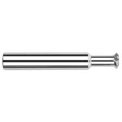Harvey Tool - 1/4° 1/4" Cut Diam, 0.129" Cut Width, 1/4" Shank, Solid Carbide Double-Angle Cutter - Exact Industrial Supply