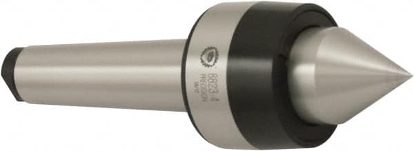 Bison - MT2 Morse Taper Shank, 44mm Head Diam, Live Center - 8,000 Max RPM, 24mm Point Diam, 1.04" Point Len, 220 Lb Max Workpc, Standard Point - Americas Industrial Supply