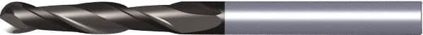 Kennametal - 12mm Diam, 45mm LOC, 2 Flute Solid Carbide Ball End Mill - TiAlN Finish, Single End, 100mm OAL, 12mm Shank Diam, Spiral Flute - Americas Industrial Supply
