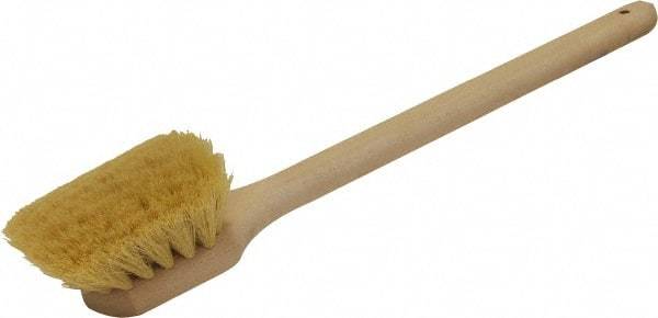 O-Cedar - 2" Bristle Length, Tampico Utility Scrub Brush - 20" Long x 3" Wide Head, 20" OAL, Beige, Wood Block - Americas Industrial Supply