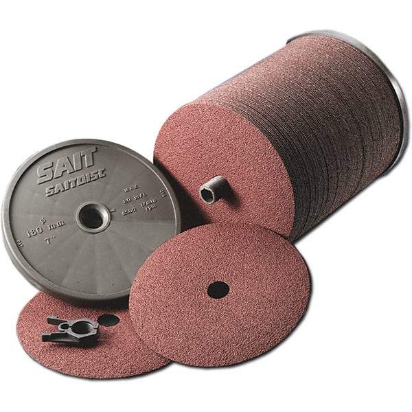 Sait - 7" Diam 7/8" Hole 80 Grit Fiber Disc - Aluminum Oxide, 7,000 Max RPM - Americas Industrial Supply