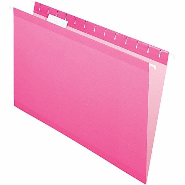 Pendaflex - 8-1/2 x 14", Legal, Pink, Hanging File Folder - 11 Point Stock, 1/5 Tab Cut Location - Americas Industrial Supply