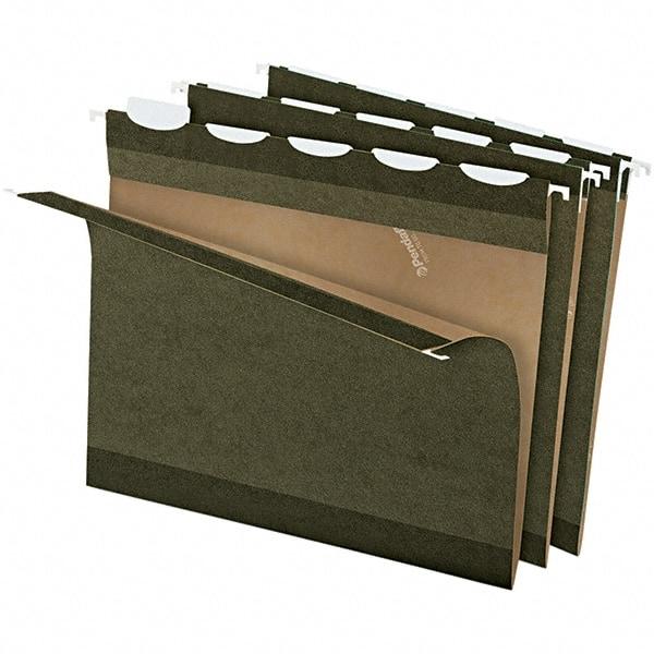 Pendaflex - 8-1/2 x 11", Letter Size, Standard Green, Hanging File Folder - 11 Point Stock, 1/5 Tab Cut Location - Americas Industrial Supply