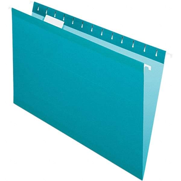 Pendaflex - 8-1/2 x 14", Legal, Teal, Hanging File Folder - 11 Point Stock, 1/5 Tab Cut Location - Americas Industrial Supply