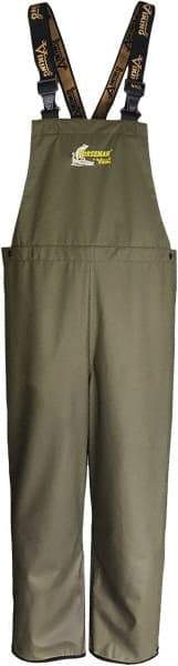 Viking - Size L, Moss Green, Waterproof Bib Overall - Take Up Snaps Ankle - Americas Industrial Supply