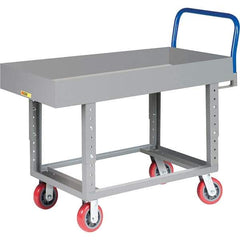Little Giant - 2,000 Lb Capacity Steel Platform Truck - Steel Deck, 30" OAW, 49-1/2" Platform Length, Polyurethane Casters - Americas Industrial Supply