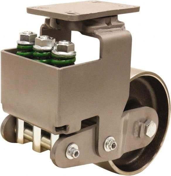 Hamilton - 8" Diam x 3" Wide, Drop Forged Steel Swivel Caster - 3,145 Lb Capacity, Top Plate Mount, 4-1/2" x 6-1/2" Plate, Sealed Precision Ball Bearing Bearing - Americas Industrial Supply