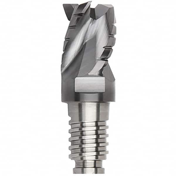 Kennametal - 5/8" Diam, 15/32" LOC, 3 Flute, 0.015" Corner Radius End Mill Head - Solid Carbide, AlTiN Finish, Duo-Lock 16 Connection, Spiral Flute, 35° Helix, Centercutting - Americas Industrial Supply