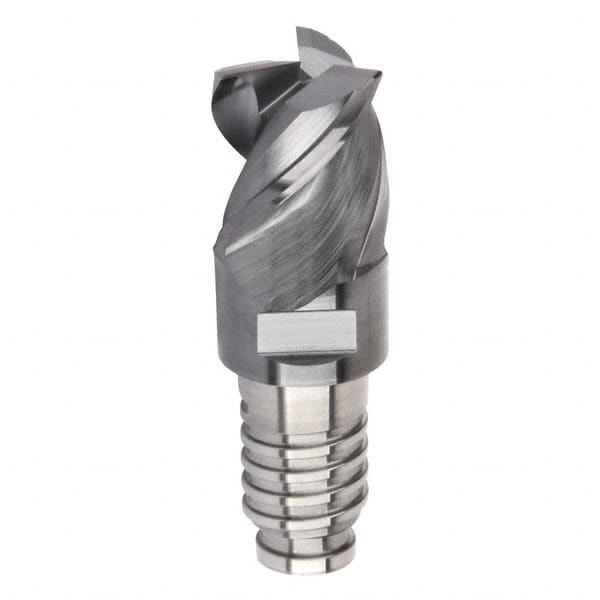 Kennametal - 20mm Diam, 15mm LOC, 3 Flute, 0.4mm Corner Radius End Mill Head - Solid Carbide, AlTiN Finish, Duo-Lock 20 Connection, Spiral Flute, 42, 45 & 48° Helix, Centercutting - Americas Industrial Supply