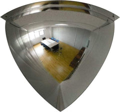 PRO-SAFE - Indoor/Outdoor Quarter Dome Dome Safety, Traffic & Inspection Mirrors - Polycarbonate Lens, 18" Diam x 15" High - Americas Industrial Supply