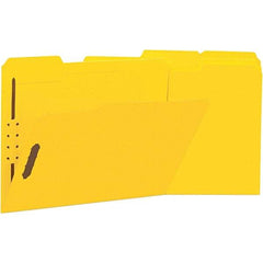 UNIVERSAL - 12-1/4 x 9-1/2", Letter Size, Yellow, File Folders with Top Tab - 11 Point Stock, Assorted Tab Cut Location - Americas Industrial Supply
