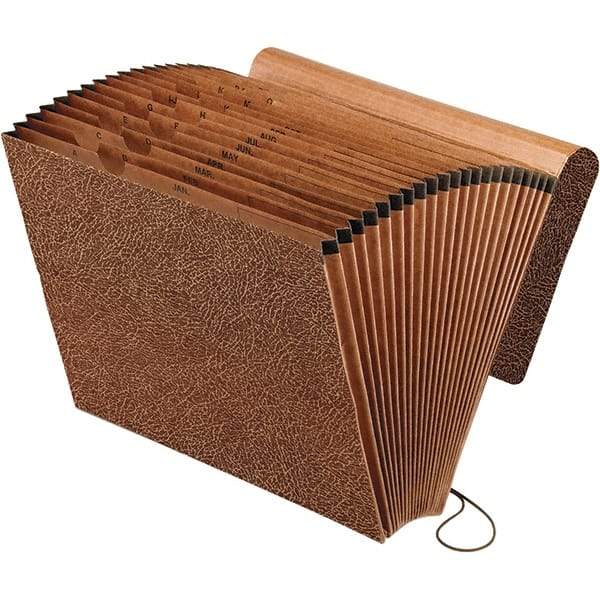 Pendaflex - 12 x 10", Letter Size, Redrope, Expandable File Folders with Elastic Cord Closure - Assorted Tab Cut Location - Americas Industrial Supply