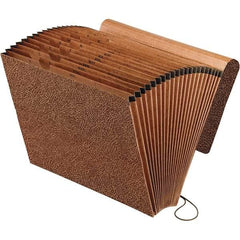 Pendaflex - 12 x 10", Letter Size, Redrope, Expandable File Folders with Elastic Cord Closure - Assorted Tab Cut Location - Americas Industrial Supply