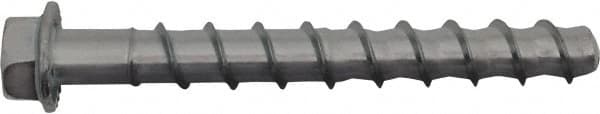 Powers Fasteners - 1/2" Diam, 1/2" Drill, 4" OAL, 2-1/2" Min Embedment Machine Screw Anchor Concrete Anchor - 1018 Case Hardened Steel, Galvanized Finish, Hex Head, Hex Drive - Americas Industrial Supply