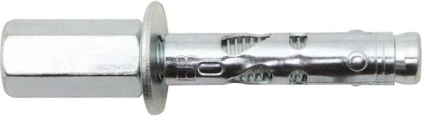 Powers Fasteners - 3/8" Diam, 3/8" Drill, 1-7/8" OAL, 2" Min Embedment Sleeve Concrete Anchor - 1018 Steel, Zinc-Plated Finish, Hex Head, Hex Drive, 1-7/8" Thread Length - Americas Industrial Supply
