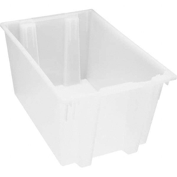Quantum Storage - 100 Lb Load Capacity Clear Polypropylene Tote Container - Stacking, Nesting, 15" Long x 19-1/2" Wide x 29" High - Americas Industrial Supply