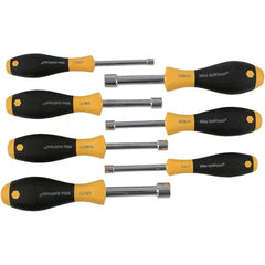 Wiha - 7 Piece, 3/16 to 1/2" Nut Driver Set - Hollow Shaft, Cushion Grip Handle - Americas Industrial Supply