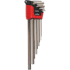 Wiha - 9 Piece, L-Key Long Arm Hex Key Set - 1.5 to 10mm Range, Nickel Plated - Americas Industrial Supply
