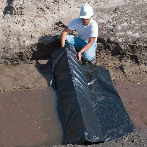 UltraTech - 84" Long x 10-1/2" High x 67" Wide Silt Dike - Black Urethane Foam/Geotextile, For Stormwater - Americas Industrial Supply