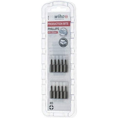 Wiha - #0, Phillips & Insert Screwdriver Bit - 1/4" Drive, 1" OAL - Americas Industrial Supply