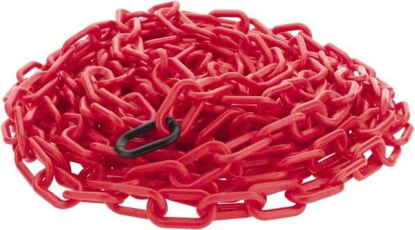 PRO-SAFE - 50' Long x 2" Wide Plastic Chain - Red - Americas Industrial Supply