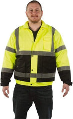 Utility Pro Wear - Size 2XL Cold Weather & High Visibility Jacket - Yellow, Polyester & Teflon, Zipper, Snaps Closure - Americas Industrial Supply
