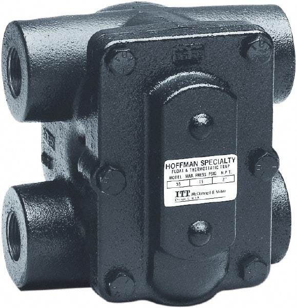 Hoffman Speciality - 2 Port, 1-1/2" Pipe, Stainless Steel Float & Thermostatic Steam Trap - 30 Max psi - Americas Industrial Supply