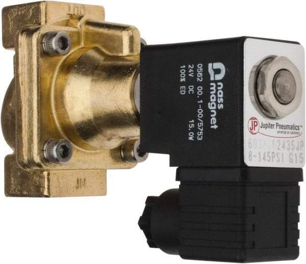 PRO-SOURCE - 3/8", 2/2 Way Steam Series Stacking Solenoid Valve - 24 VDC, 4.5 CV Rate, 4.19" High x 2.76" Long - Americas Industrial Supply