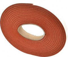 Made in USA - 3/16" Thick x 1" Wide x 20' Long Tan-Orange Closed Cell Silicone Foam Rubber Roll - Stock Length, Adhesive Back, 33 Lb/Cu Ft Density, -100°F to 500°F - Americas Industrial Supply