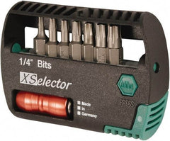 Wiha - 7 Piece, 1/4" Drive Screwdriver Tamperproof Bit Set - T8 to T30 Torx - Americas Industrial Supply