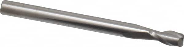 SGS - 1/8", 1/4" LOC, 1/8" Shank Diam, 1-1/2" OAL, 2 Flute, Solid Carbide Square End Mill - Single End, Uncoated, Spiral Flute, 30° Helix, Centercutting, Right Hand Cut, Right Hand Flute, Series 17 - Americas Industrial Supply