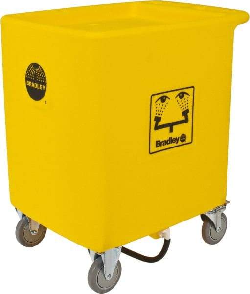 Bradley - 56 Gallon Eye Wash Station Waste Cart - Compatable with Bradley Portable Eye Wash Station S19-921, Includes 2 Clearly Marked Eye Wash Signs - Americas Industrial Supply