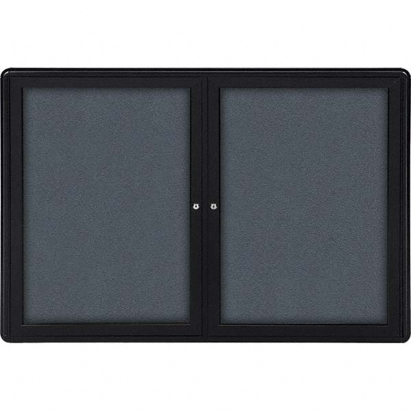 Ghent - Cork Bulletin Boards Style: Enclosed Fabric Bulletin Board Color: Gray - Americas Industrial Supply