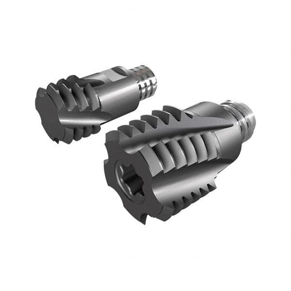 Iscar - MT Grade IC908 Carbide Thread Milling Tip Insert - TiAlN Finish, 4 Flutes, 10mm Cutting Diam, 6mm Depth of Cut, 13.35mm Extension - Americas Industrial Supply