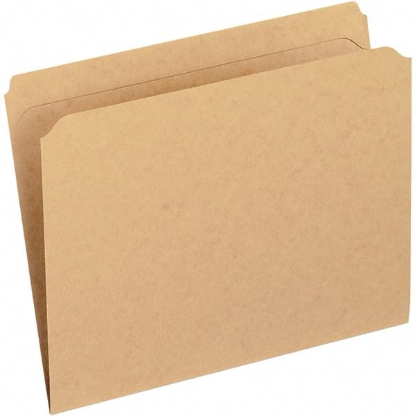 Pendaflex - 9-7/8 x 11-3/4", Letter Size, Brown, File Folders with Top Tab - 11 Point Stock, Straight Tab Cut Location - Americas Industrial Supply
