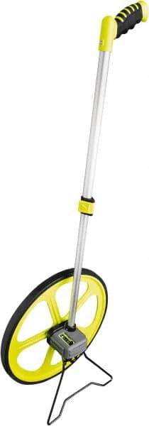 Komelon - 10,000' Counter Limit, 10,000' OAL, High-Visibility Yellow & Black Measuring Wheel - 0.01" Accuracy per 100", Measures in Ft/In - Americas Industrial Supply
