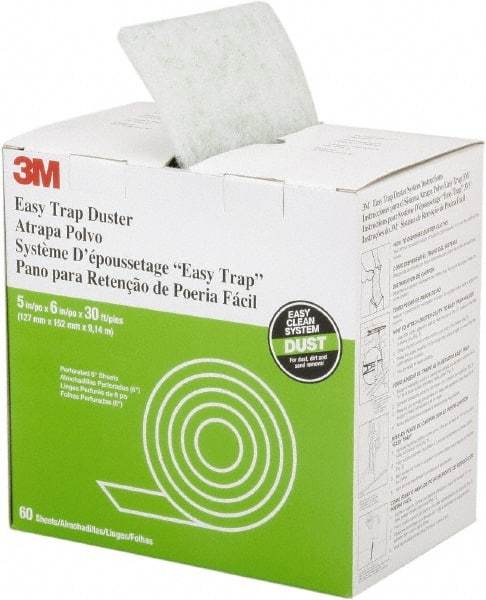 Ability One - 6" Long x 5" Wide Synthetic Duster Cut-to-Length Roll - Snap-On, White - Americas Industrial Supply