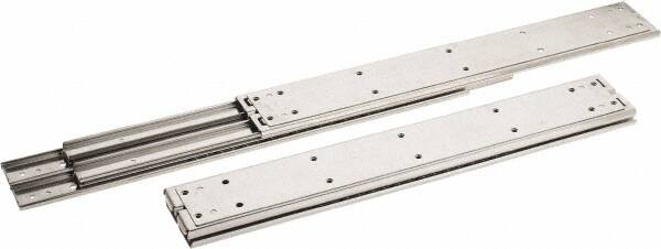 Sugatsune - 18" Slide Length, 18.56" Travel Length, Stainless Steel Ball Bearing Slide SSR-10 - 7/8" Wide, 2-3/4" High, 551 Lb Capacity at Full Extension, Satin Finish - Americas Industrial Supply