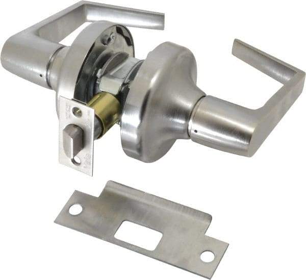 Yale - Grade 2 Passage Lever Lockset - 2-3/4" Back Set, 6 Pin Para Keyway Cylinder, US26D/Satin Chrome Plated Finish - Americas Industrial Supply