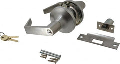 Yale - Grade 1 Entrance Lever Lockset - 2-3/4" Back Set, 6 Pin Para Keyway Cylinder, US26D/Satin Chrome Plated Finish - Americas Industrial Supply