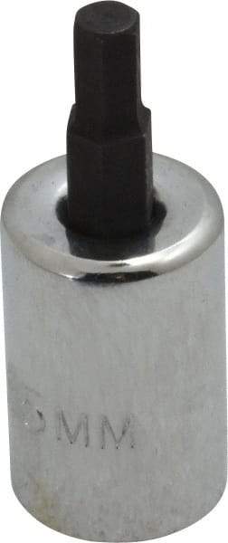 Proto - 3/8" Drive, 5mm Hex Bit Socket - 1-49/64" OAL, 3/4" Bit Length - Americas Industrial Supply