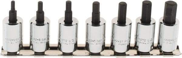 Proto - 7 Piece 3/8" Drive Inch Hex Bit Socket Set - 1/8 to 3/8" Hex - Americas Industrial Supply