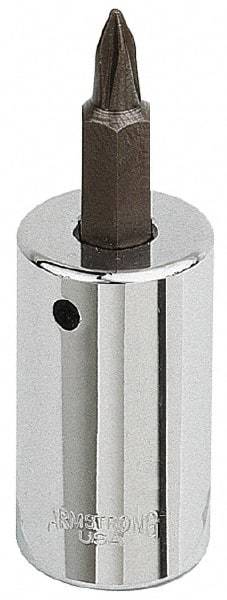 Armstrong - 1/4" Drive, T27 Torx Bit Socket - 1-9/16" OAL - Americas Industrial Supply