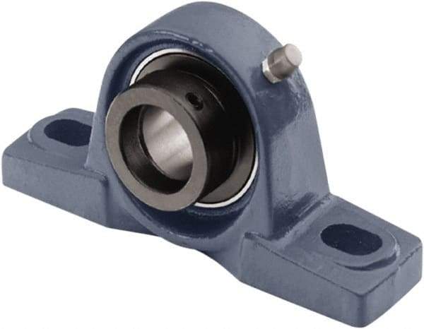 Tritan - 1-1/4" ID, 6.2992" OAL x 3.3071" OAH Pillow Block - 2,540 Lb Static Cap, 4,390 Lb Dyn Cap, 4.76" Btw Mnt Hole Ctrs, 1-11/16" Base-to-Ctr Ht, Cast Iron/Steel - Americas Industrial Supply