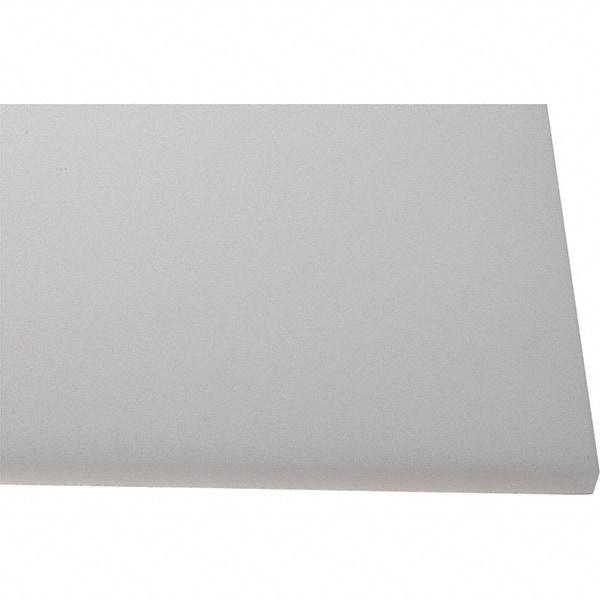 Made in USA - 1/2" Thick x 2' Wide x 4' Long, Polyethylene (HDPE) Sheet - White, Shore D-65 Hardness, Cutting Board Grade, ±10% Tolerance - Americas Industrial Supply