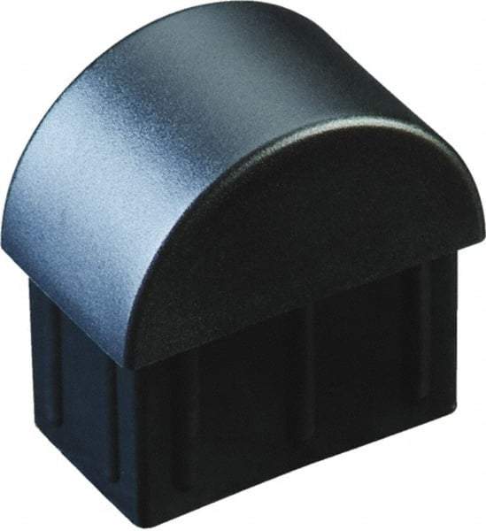 Caplugs - Domed Ribbed Finishing Plug for 14 to 20 Gauge Panels, for 7/8" Tube Diam - Low-Density Polyethylene, Black - Americas Industrial Supply